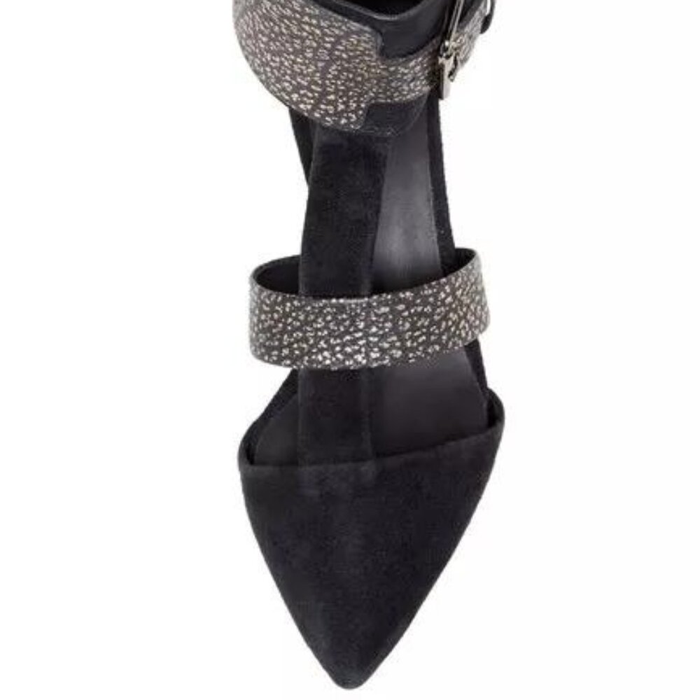 TIBI New York Women Black Sexy Liya Leather Ankle Strap Pumps Heels Sz 5.5 35.5 - Picture 3 of 4